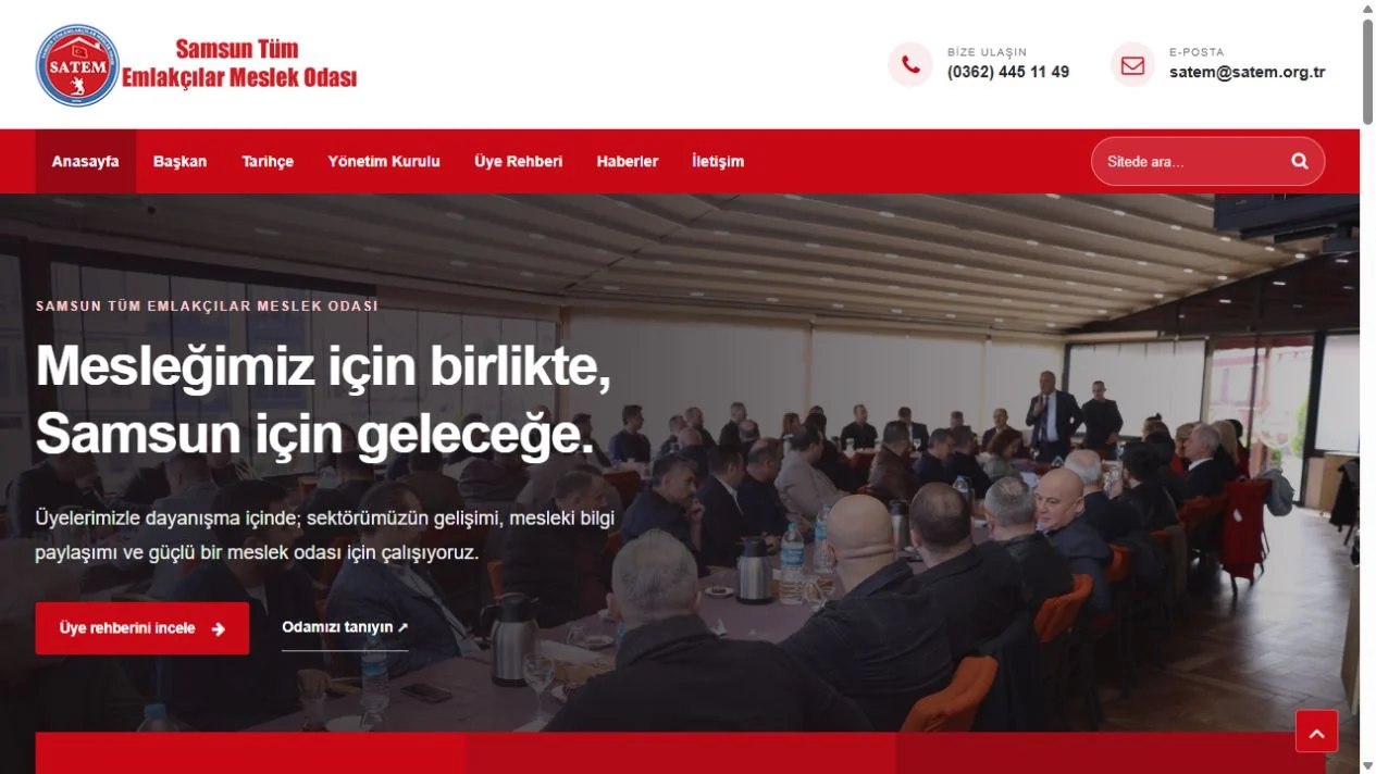 SATEM web sitesi ana sayfası